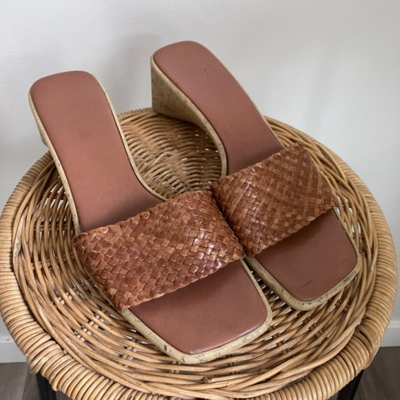 AEROSOLES Shoes - Vintage Braided Leather Wedge Sandals